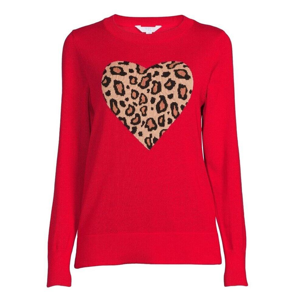 2/$30 Time and Tru Long Sleeve Pullover Talking Sweaters Red XS #A0368 TRB2 - Picture 4 of 11